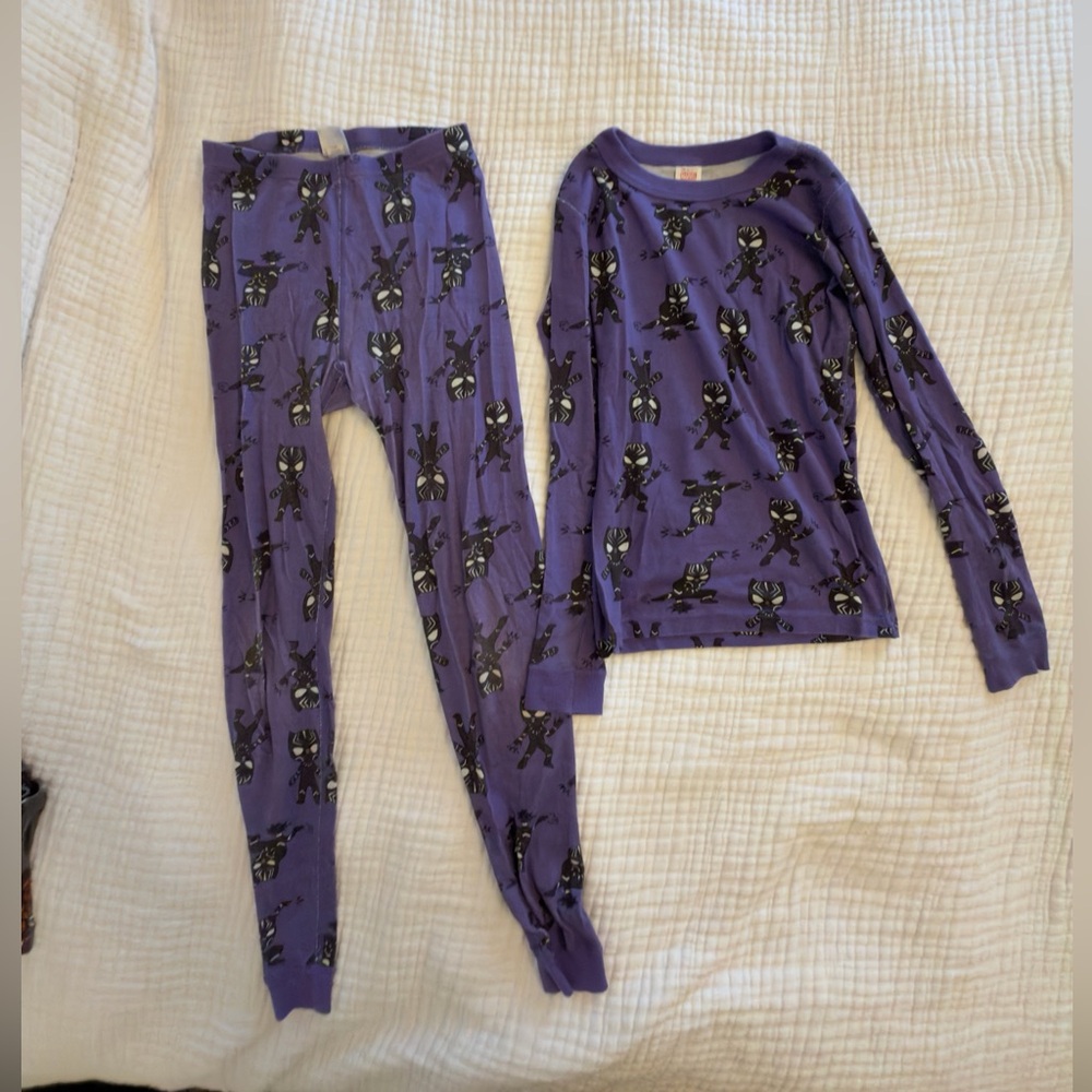 Hanna Andersson Purple Black Panther Pajama Set